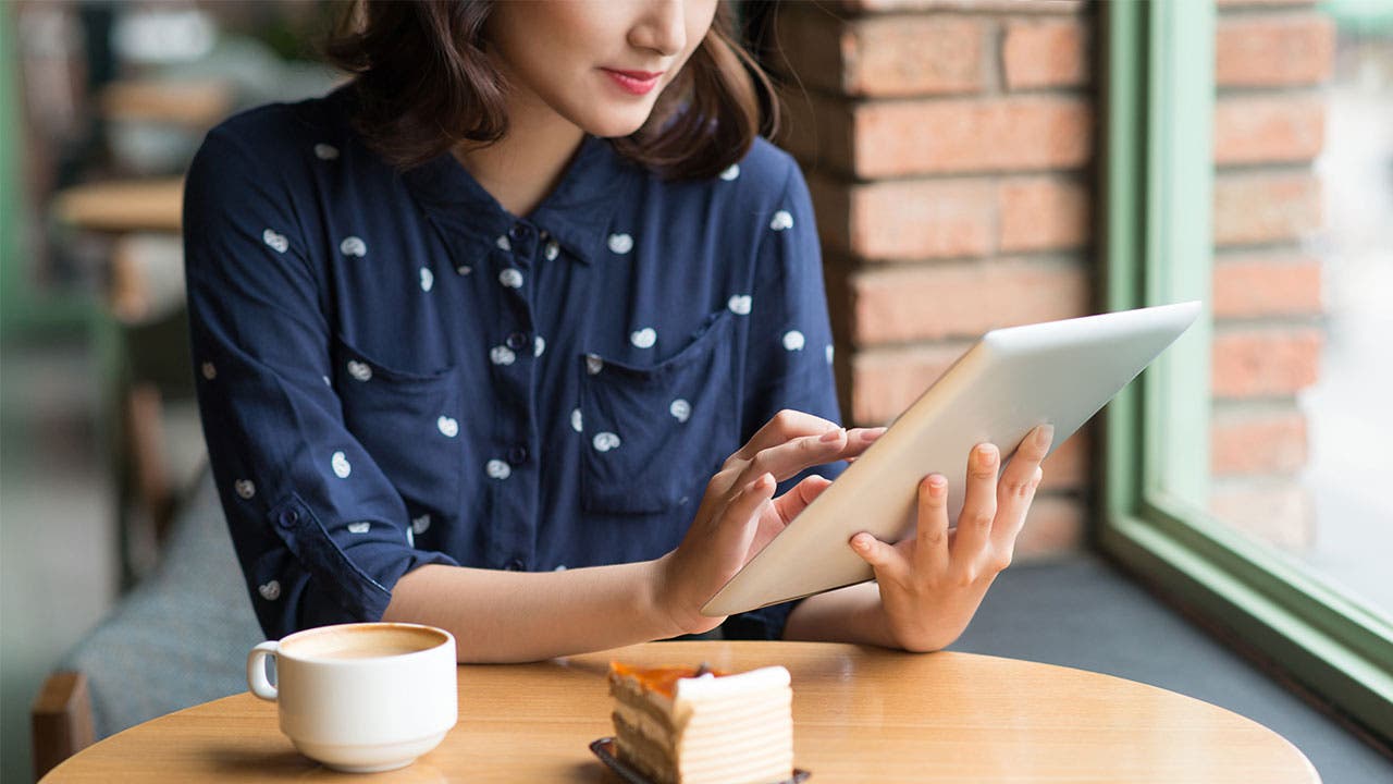 Woman on tablet
