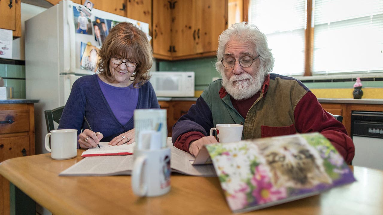 Couple doing loan paperwork