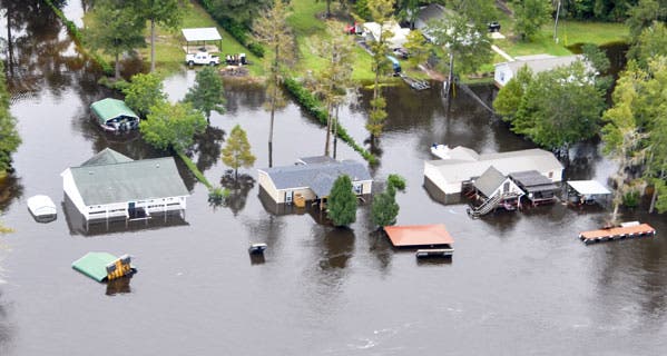 A U.S. Coast Guard overflight shows the magnitude of the devastation in Sumter County, S.C. © Demotix Live News/Demotix/Corbis