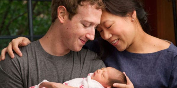 Mark Zuckerberg and Priscilla Chan will do more than just dote on their daughter Max. Photograph provided by Mark Zuckerberg via Facebook profile.