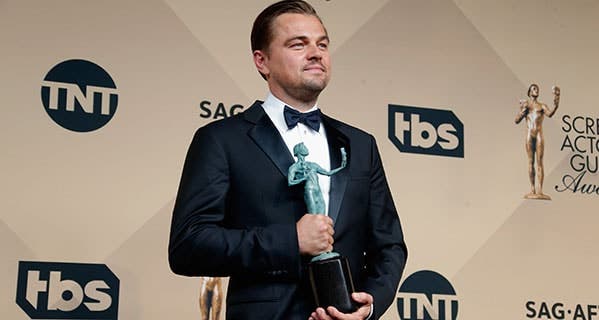 Leonardo DiCaprio receives a Screen Actors Guild award in January for his performance in 'The Revenant.' Jeff Vespa/WireImage/Getty Images