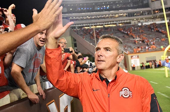 Urban Meyer (Ohio State University) Urban Meyer (Ohio State University) | Michael Shroyer/Getty Images