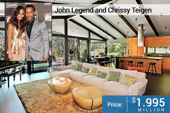 John Legend and Chrissy Teigen © DFree/Shutterstock.com; House: Realtor.com
