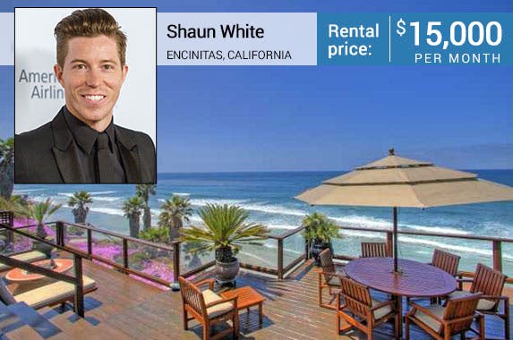 Shaun White: © Paul A. Hebert/Press Line Photos/Corbis; House: Redfin