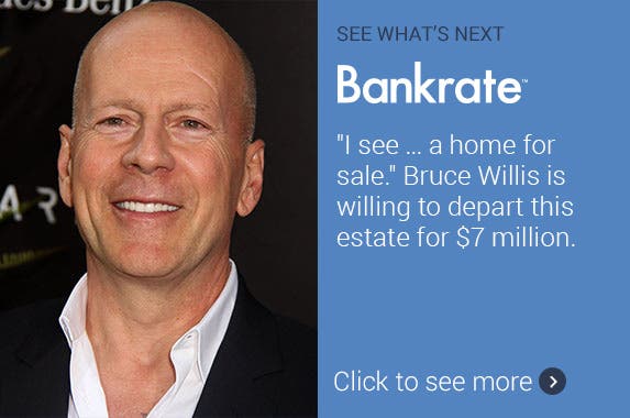 'I see … a home for sale.' Bruce Willis is willing to depart this estate for $7 million. © Nancy Kaszerman/ZUMA Press/Corbis