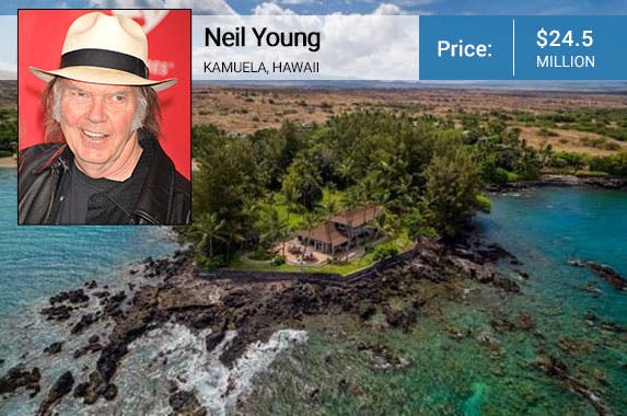 Neil Young: © Frank Trapper/Corbis; House: Realtor.com