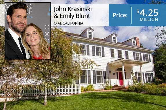 John Krasinski and Emily Blunt: © KEVORK DJANSEZIAN/Reuters/Corbis; House: Realtor.com