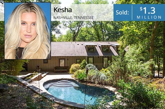 Kesha unloads her Nashville pad Kesha | JB Lacroix/WireImage/Getty Images; House: Redfin