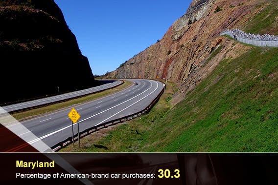 Car overlay: © donvictorio/Shutterstock.com, Maryland: © JoyFera/Shutterstock.com