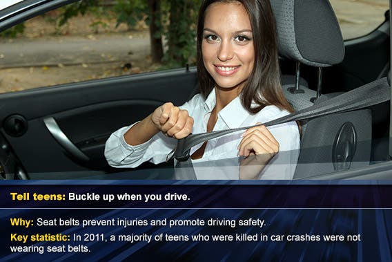 Buckle up when you drive © Africa Studio/Shutterstock.com, overlay: © SP-Photo/Shutterstock.com