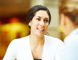 Woman talking to a friend