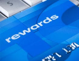 Close up of a reward credit card