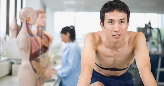 Man doing medical test