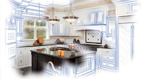 Custom kitchen design and drawing combination © iStock