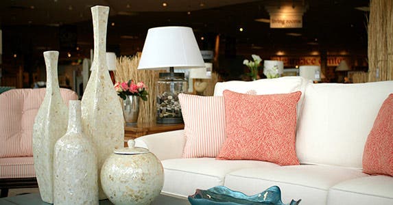 Model furniture inside showroom