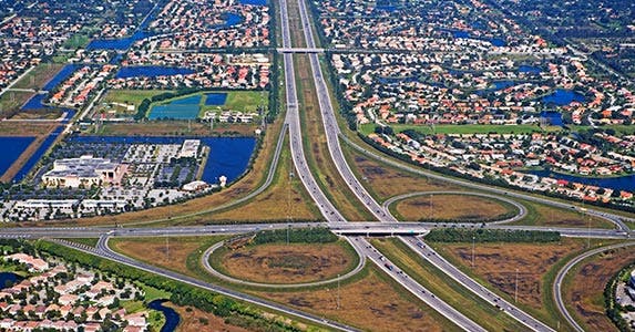 Nearby highways and power lines Nearby highways and power lines | fotog/Getty Images