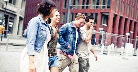 To save a down payment, start small. Here's how Group of friends walking around the city | Valentin Casarsa/DigitalVision/Getty Images