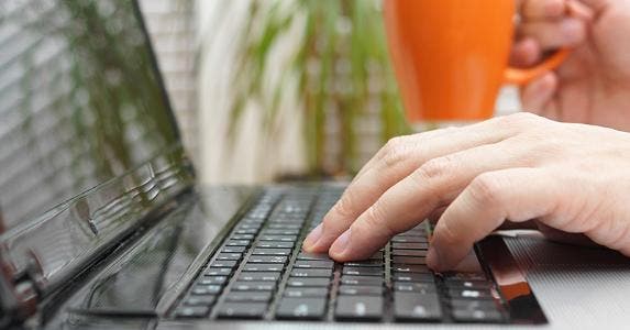 Working on laptop at home © Bacho/Shutterstock.com