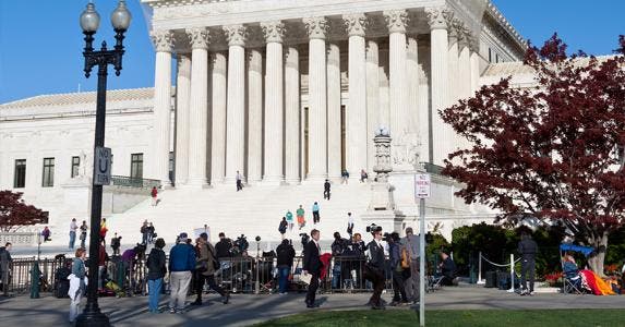 Activists in front of US Supreme Court