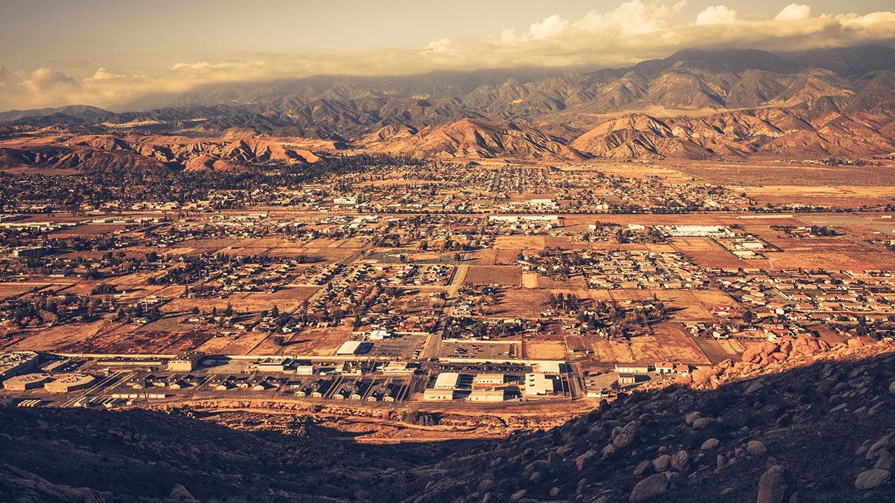 Aerial view of Riverside-San Bernardino