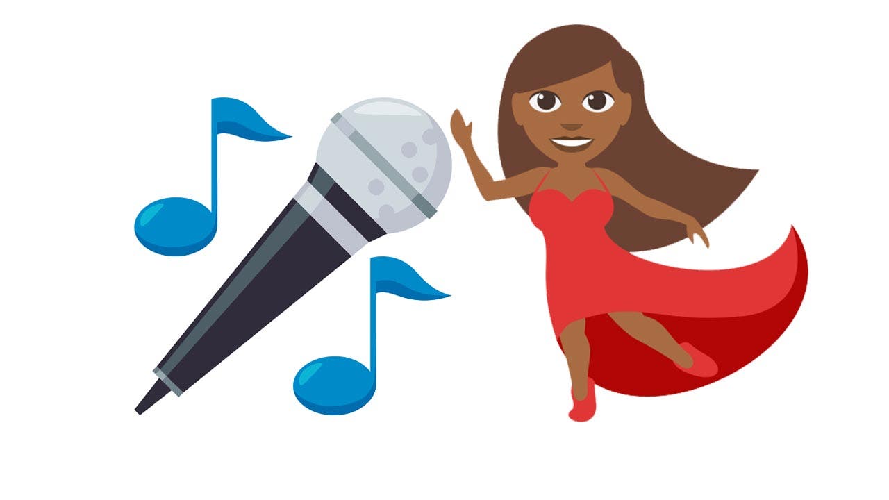 Emojis of singer and microphone