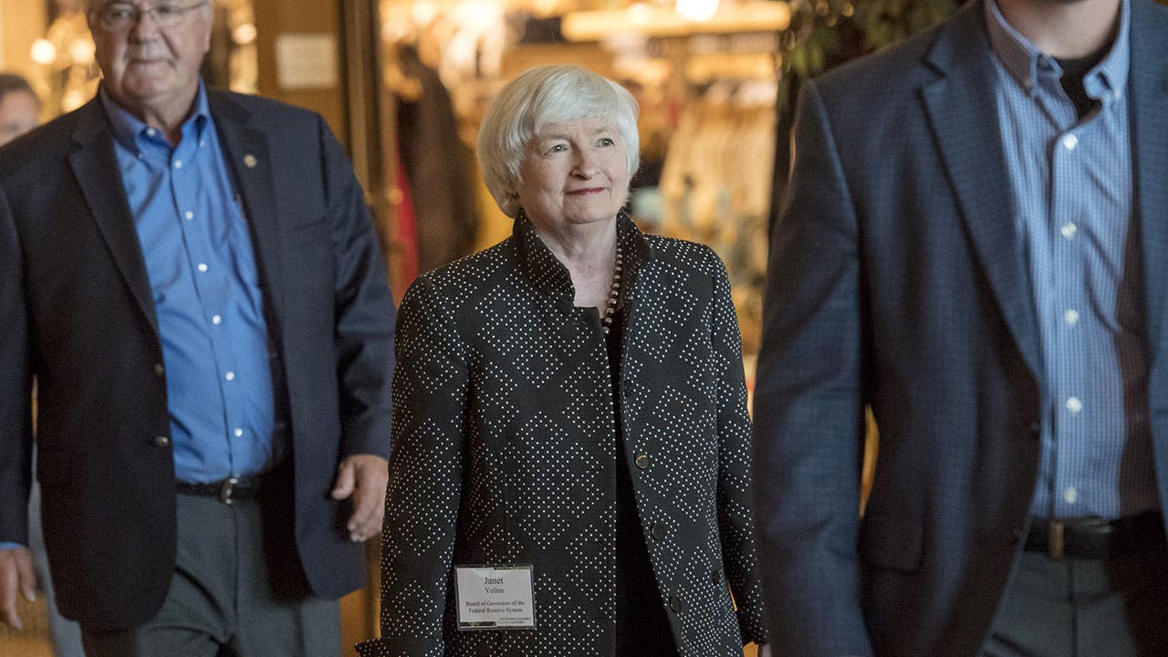 Janet Yellen walking