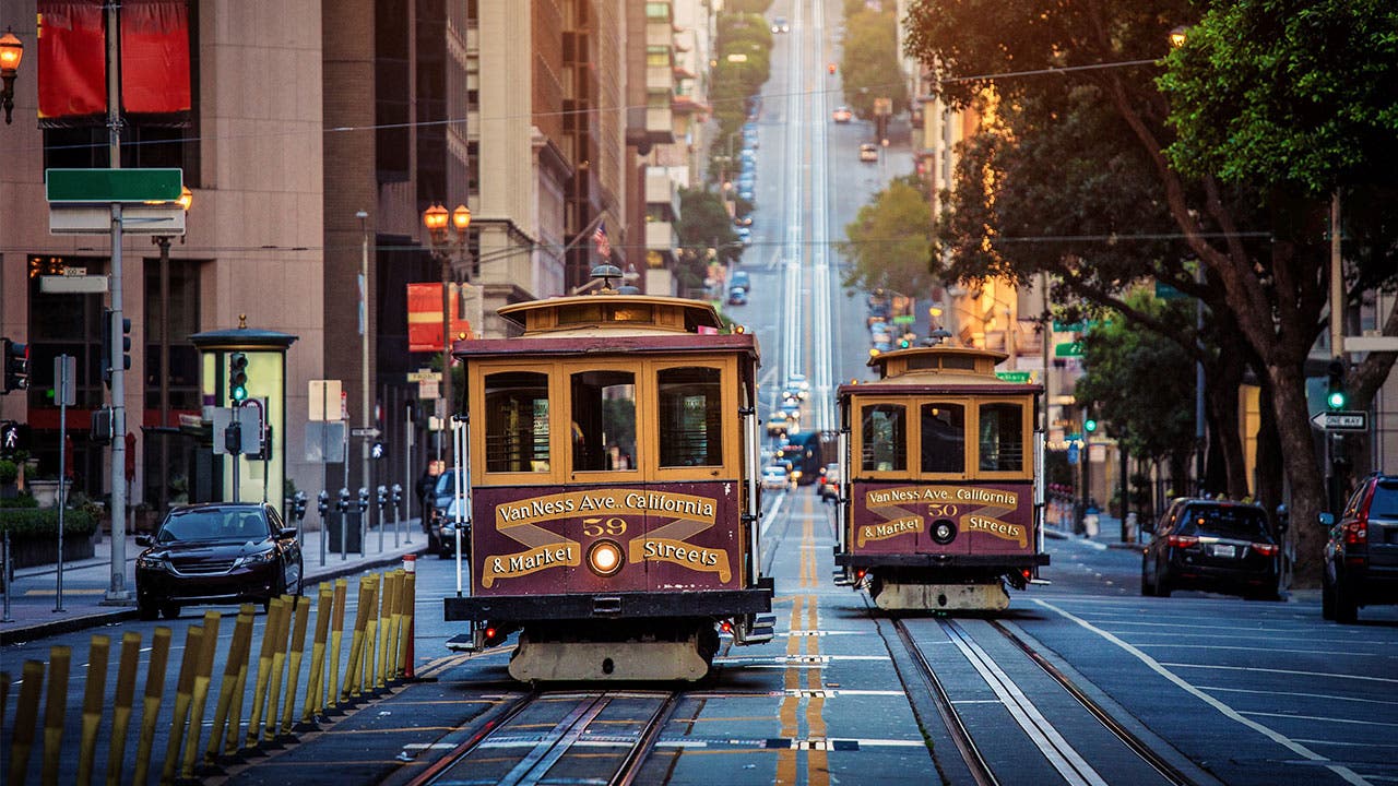 Cable cars in San Francisco