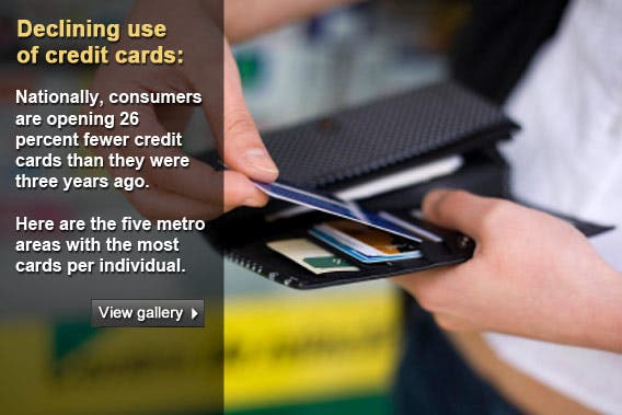 5 cities with the most credit cards