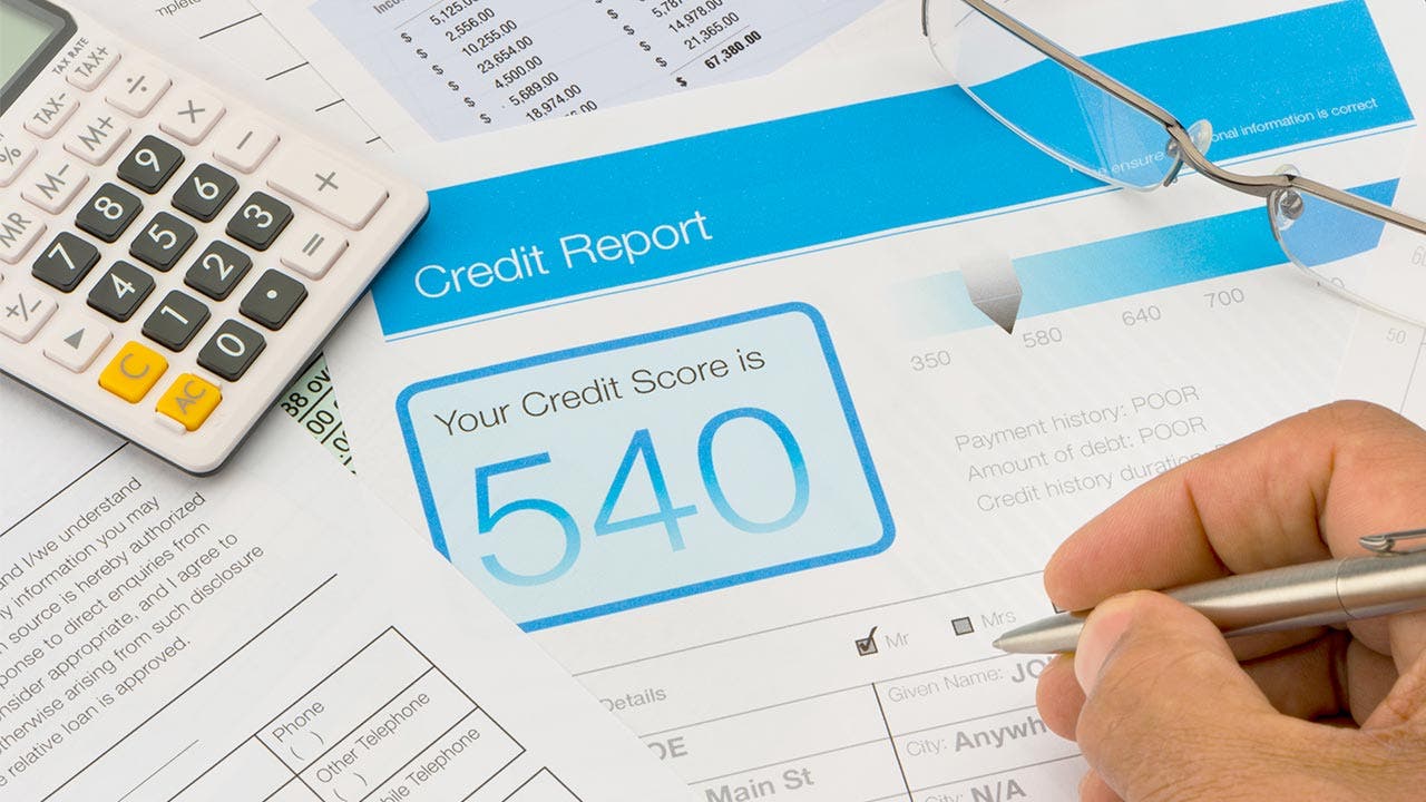 Credit report with credit score