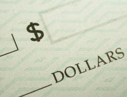 Close up shot of a check