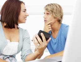 Couple discussing finances