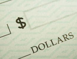 Close up shot of check