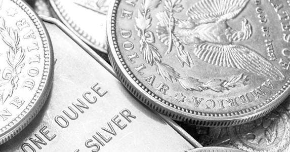 The lowdown on buying and selling silver Close up of silver coins © Aleksandar Mijatovic/Shutterstock.com
