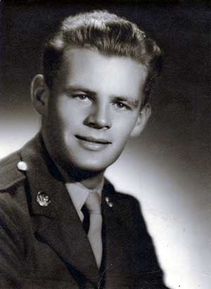 Lawrence Pulliam, around age 18, when he was a private in the Air Corps branch of the Reserves.