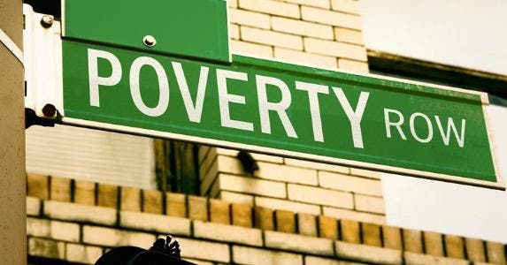 How not to become a bag lady: 5 pieces of advice 'Poverty Row' street sign © iStock