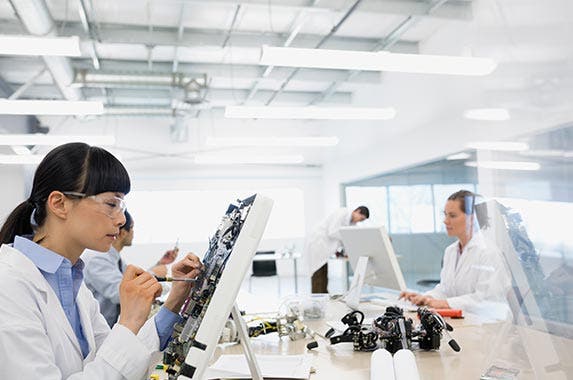 Computer and electronics manufacturing Computer and electronics manufacturing | Hero Images/GettyImages