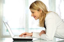Woman using laptop