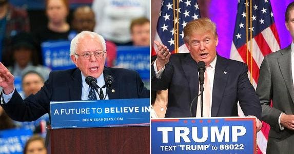 Some voters financially spooked by White House race Bernie Sanders and Donald Trump | Scott Olson/Getty Images; Win McNamee/Getty Images
