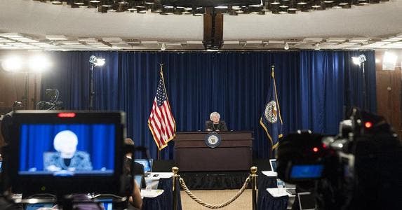 Fed rate hike shifts from June to July or later Janet Yellen speaking to the press | Saul Loeb/AFP/Getty