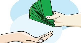 Handing money © Fejas/Shutterstock.com
