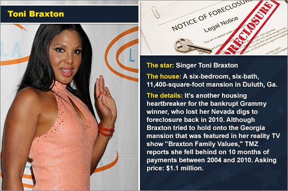 Toni Braxton © Helga Esteb/Shutterstock.com, foreclosure document: © zimmytws/Shutterstock.com