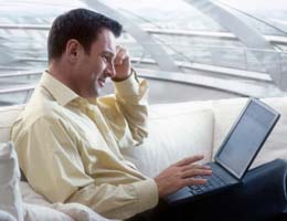 Man using laptop