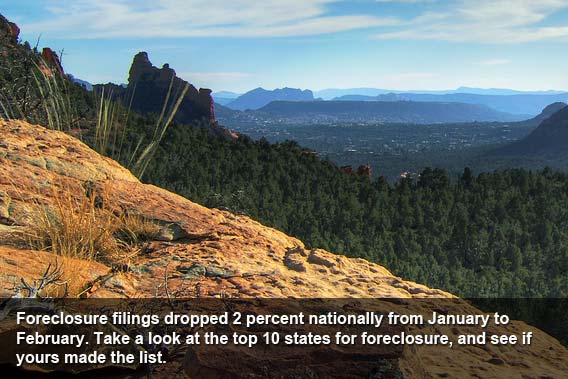 February 2012: Top 10 states for foreclosure