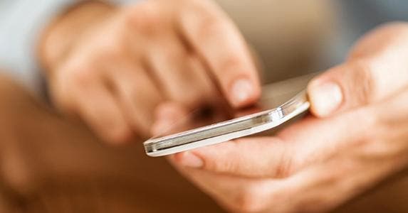 Man using smartphone