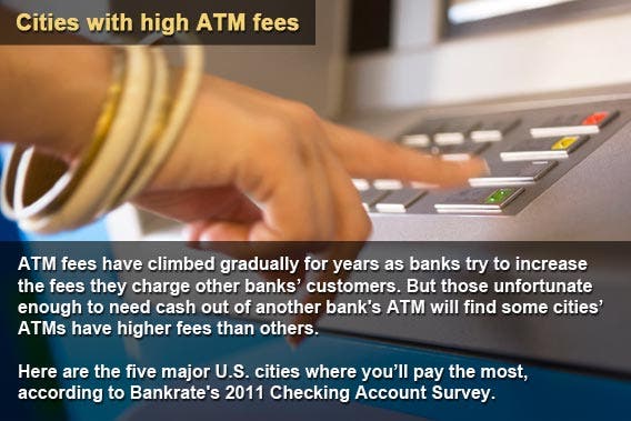 Cities with high ATM fees
