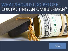 What should I do before contacting an ombudsman?