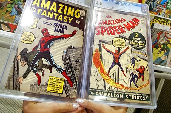 Spider-Man first edition cover poster signed by Stan Lee Spider-Man first edition cover poster signed by Stan Lee | Mario Tama/Getty images
