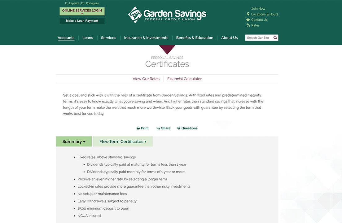 Garden Savings Federal Credit Union Pays Top Dollar On 2 Year Cds