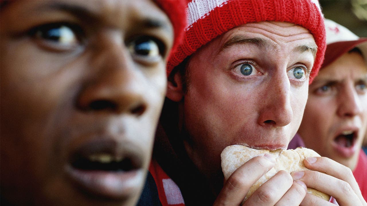 Men at a sports event