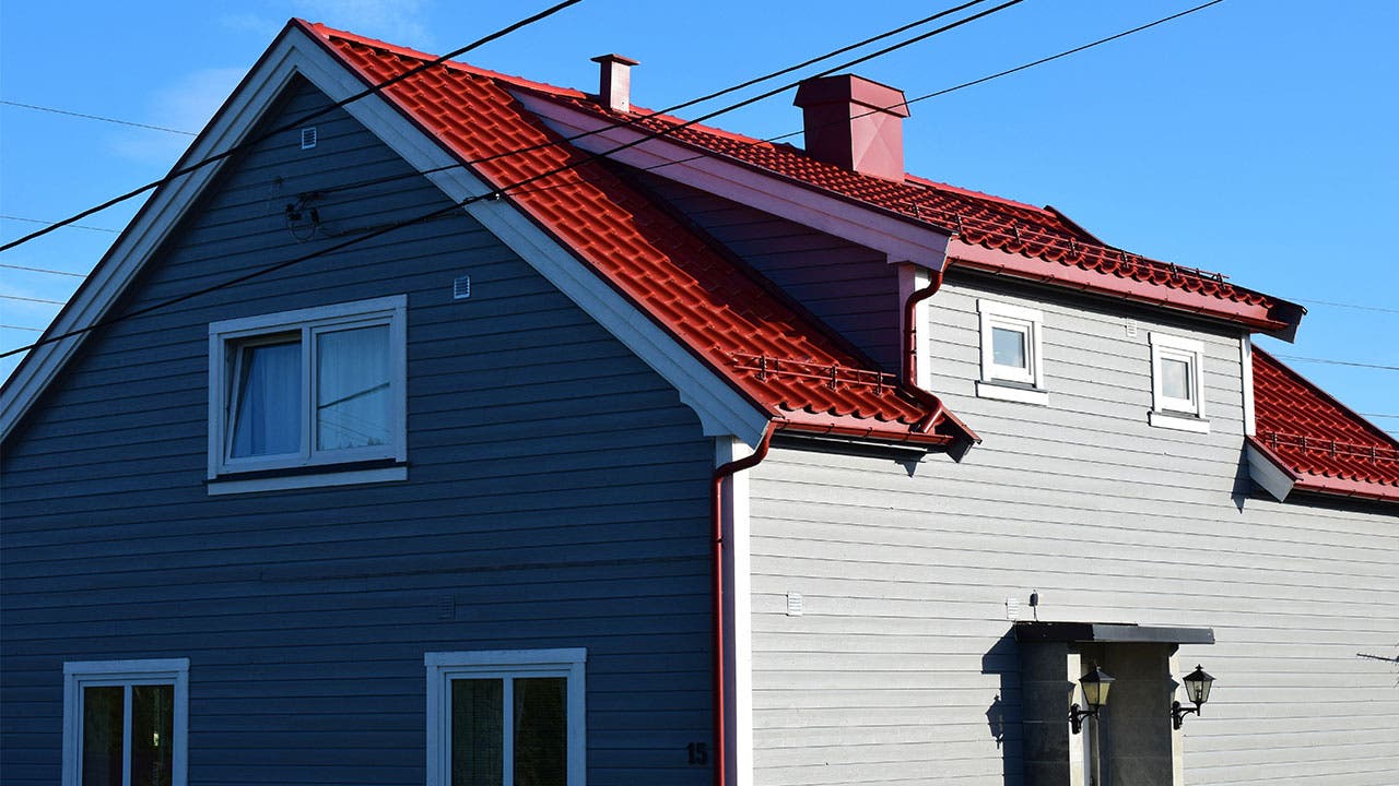 Home with red roof